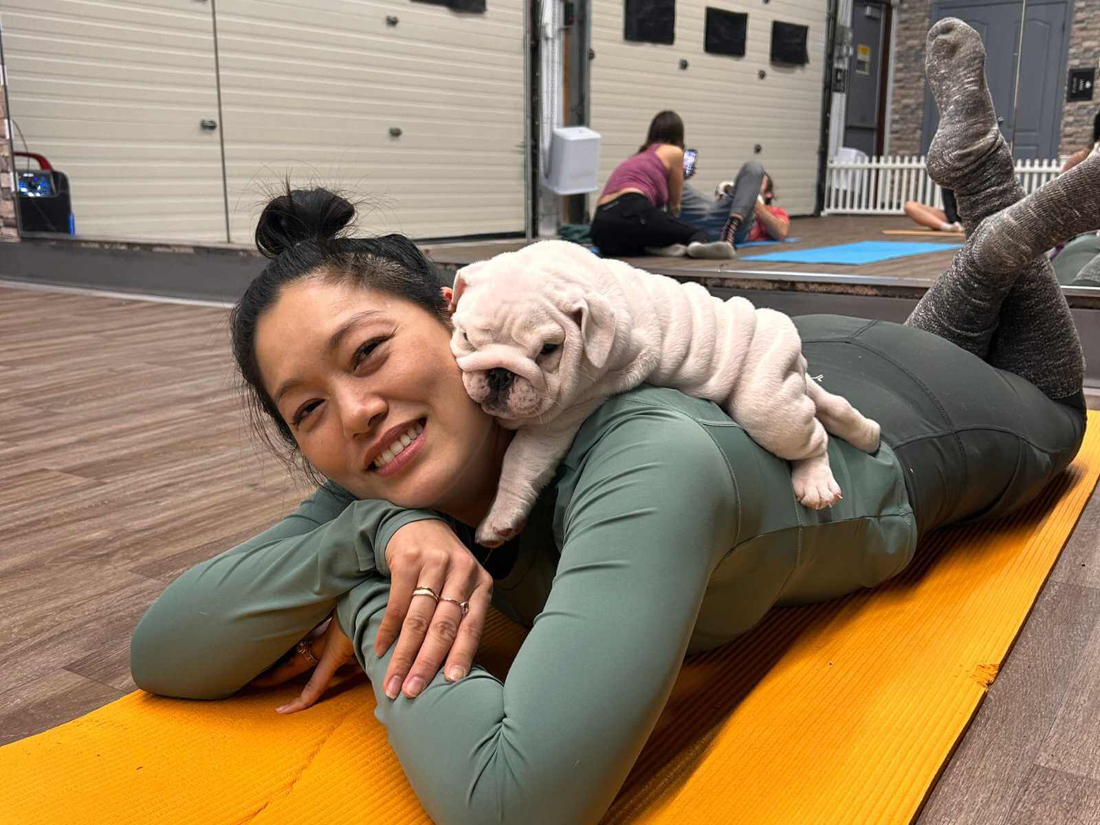 Puppy yoga class event